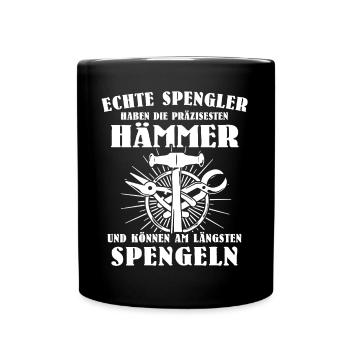 Spengler Spengeln Karosseriespengler - Tasse einfarbig - Schwarz - Vorne
