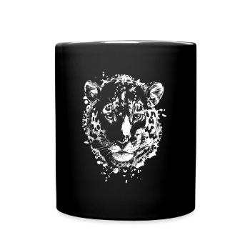 Schneeleopard - Tasse einfarbig - Schwarz - Vorne