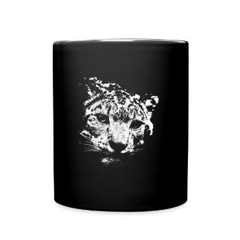 Schneeleopard - Tasse einfarbig - Schwarz - Vorne