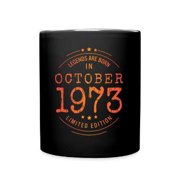 Birthday October 1973 Limited Edition Vintage - Full Colour Mug - black - Front