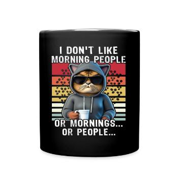 Morning People Cat Coffee - Mug uni - noir - Devant