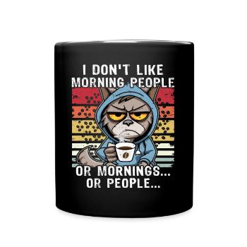Morning People Cat Coffee - Mug uni - noir - Devant