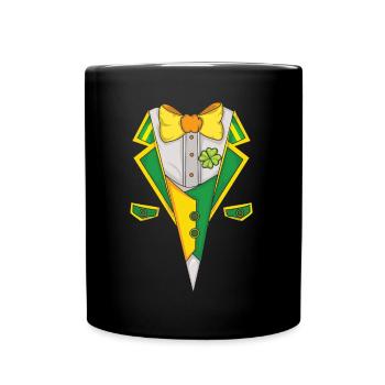 Krawatte Schleife Saint Paddy Shamrock Saint Patrick Tag - Tasse einfarbig - Schwarz - Vorne