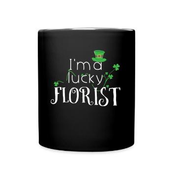 A Lucky Florist Shamrock Saint Patrick Day - Full Colour Mug - black - Front