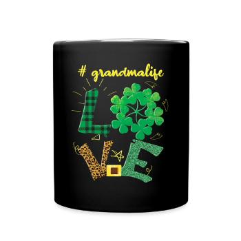 Liebe Oma Shamrock Saint Patrick Tag - Tasse einfarbig - Schwarz - Vorne