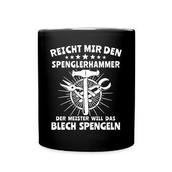 Spengler Spengeln Karosseriespengler - Tasse einfarbig - Schwarz - Vorne