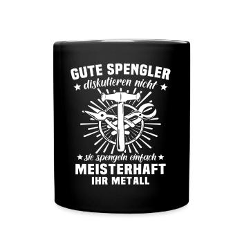 Spengler Spengeln Karosseriespengler - Tasse einfarbig - Schwarz - Vorne
