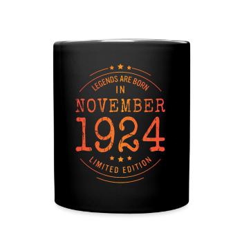 Anniversaire Novembre 1924 Edition Limitée Millésime - Mug uni - noir - Devant