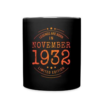 Anniversaire Novembre 1932 Edition Limitée Millésime - Mug uni - noir - Devant