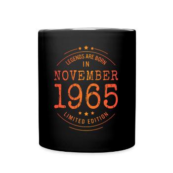 Birthday November 1965 Limited Edition Vintage - Full Colour Mug - black - Front