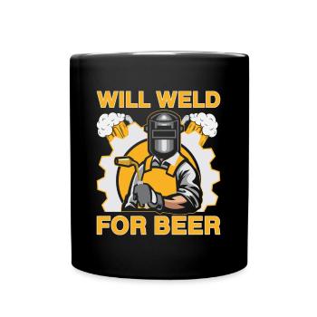 Will Weld For Beer Welder Lover Idée cadeau - Mug uni - noir - Devant
