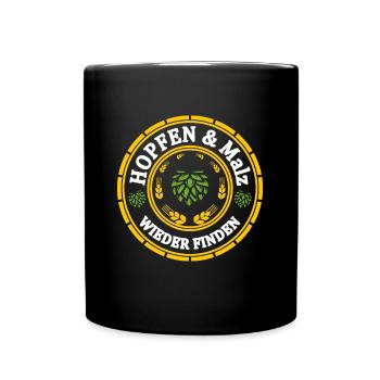 Biertrinker Hopfen Malz Bier Geschenkidee - Tasse einfarbig - Schwarz - Vorne