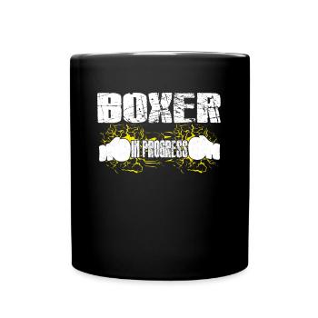 Boxer In Progress Boxing Gloves Cool Boxing Gift - Full Colour Mug - black - Front