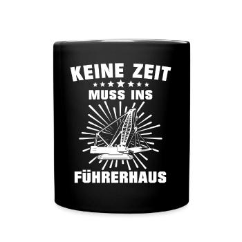 Kranführer Kran Kranfahrer - Tasse einfarbig - Schwarz - Vorne