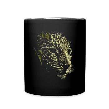 Schneeleopard - Tasse einfarbig - Schwarz - Vorne