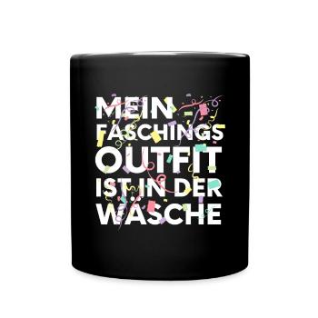 Mein Kostüm ist in der Wäsche Faschingskostüm - Tasse einfarbig - Schwarz - Vorne