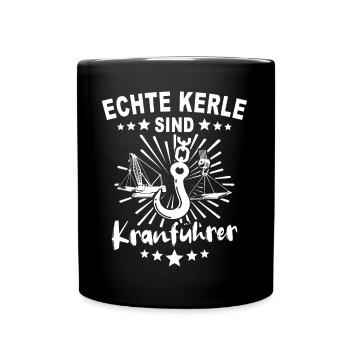 Kranführer Kran Kranfahrer - Tasse einfarbig - Schwarz - Vorne
