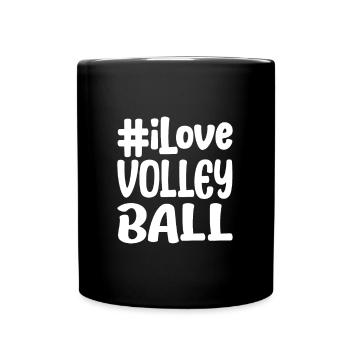I Love Volleyball Girls Gift Idea - Full Colour Mug - black - Front