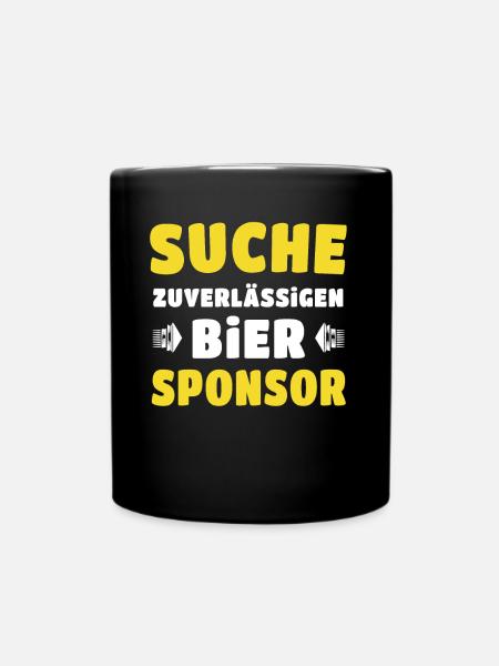 Bier Sponsor Trinksprüche Party - Tasse einfarbig - Schwarz