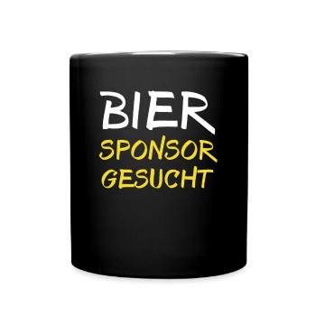 Bier Sponsor Trinksprüche Party - Tasse einfarbig - Schwarz - Vorne