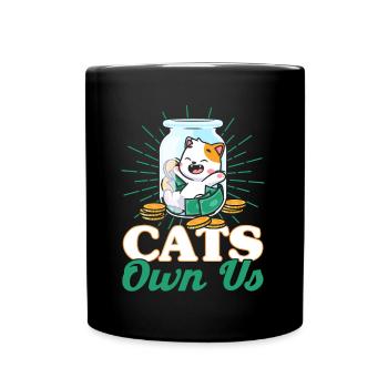 Katzen Sprüche Katze Katzen Liebhaber Geschenk - Tasse einfarbig - Schwarz - Vorne