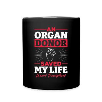 Herz Transplantation Organ Spender Geschenk - Tasse einfarbig - Schwarz - Vorne