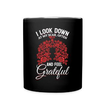 Lungen Transplantation Narbe Blumen Bronchen - Tasse einfarbig - Schwarz - Vorne