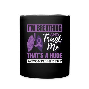 Lung Transplant Donor Lung Breathing Gift - Full Colour Mug - black - Front