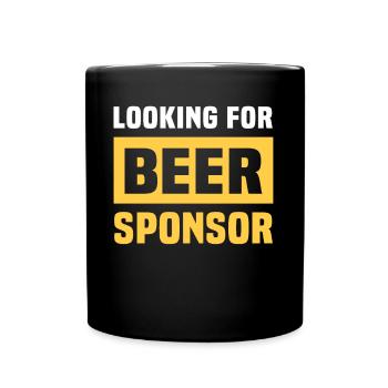 Bier Sponsor Trinksprüche Biertrinker - Tasse einfarbig - Schwarz - Vorne