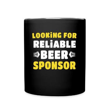 Bier Sponsor Trinksprüche Biertrinker - Tasse einfarbig - Schwarz - Vorne