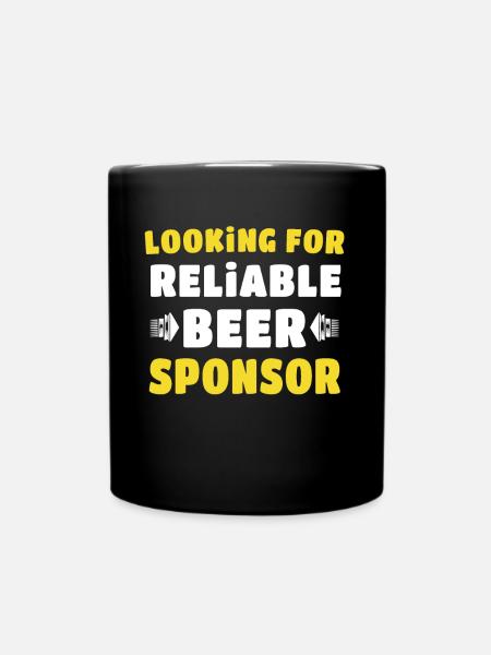 Bier Sponsor Trinksprüche Biertrinker - Tasse einfarbig - Schwarz