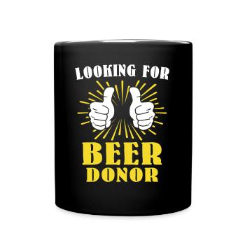 Bier Sponsor Trinksprüche Biertrinker - Tasse einfarbig - Schwarz - Vorne