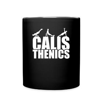 Calisthenics Trainingsoutfit Eigengewicht Workout - Tasse einfarbig - Schwarz - Vorne