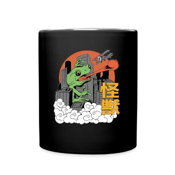 Dragon Géant Coucher de Soleil Japonais - Mug uni - noir - Devant