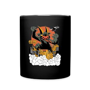 Dragon Géant Coucher de Soleil Japonais - Mug uni - noir - Devant