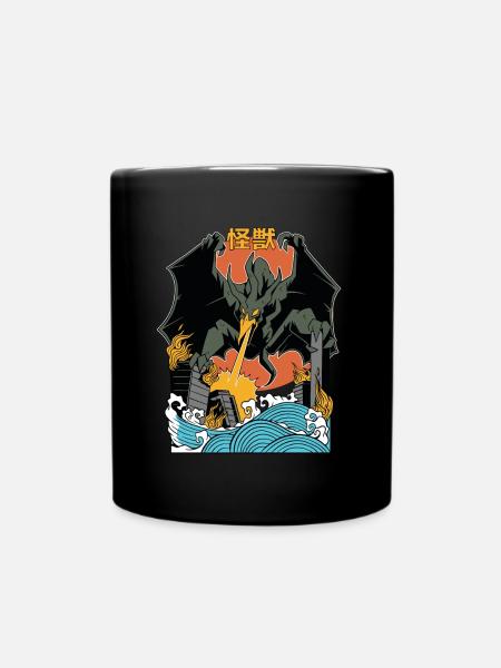 Coucher de soleil de monstre géant japonais - Mug uni - noir