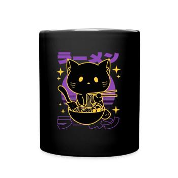 Ramen-katze Japanisch - Tasse einfarbig - Schwarz - Vorne
