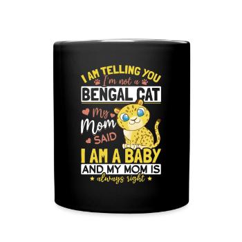 Maman chat du Bengale dit que bébé chaton de race de chat - Mug uni - noir - Devant