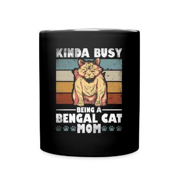 Bengal Cat Mama Cat Propriétaire Mère Chaton - Mug uni - noir - Devant