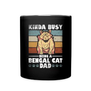 Bengal Cat Daddy Cat Propriétaire Père Chaton - Mug uni - noir - Devant