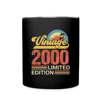 Limited Edition Vintage Birthday Year 2000 - Full Colour Mug - black - Front