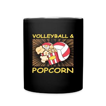 Volleyball & Popcorn Girls Mom Gift Idea - Tasse einfarbig - Schwarz - Vorne