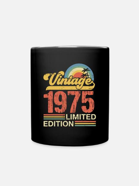 Limited Edition Vintage Geburtstag Jahrgang 1975 - Tasse einfarbig - Schwarz