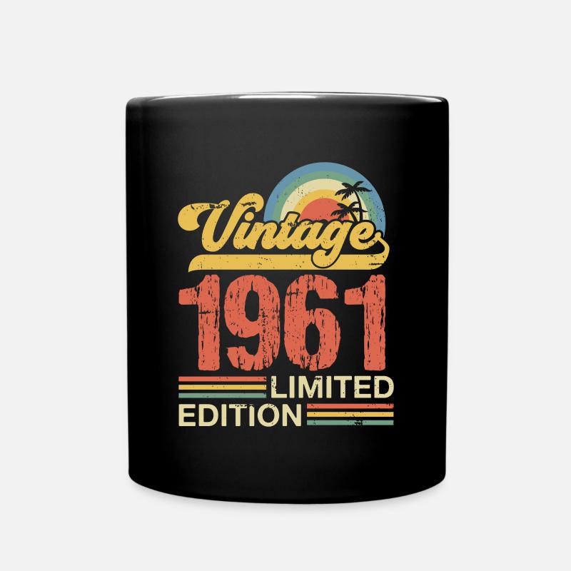Édition Limitée Vintage Anniversaire né en 1961 - Mug uni - noir