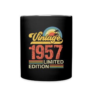 Édition limitée vintage anniversaire né en 1957 - Mug uni - noir - Devant