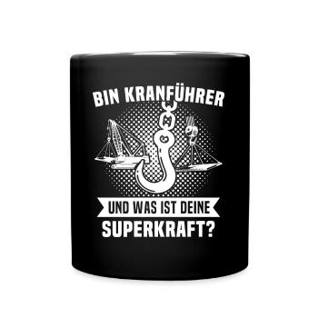 Kranfuehrer Kran Kranfahrer - Tasse einfarbig - Schwarz - Vorne