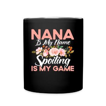 Grandma is my name Pampering is my game Grandma Ges - Full Colour Mug - black - Front