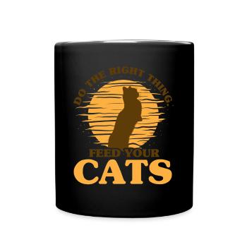Katzenmama Katzeneltern Katzen Liebhaber Geschenk - Tasse einfarbig - Schwarz - Vorne