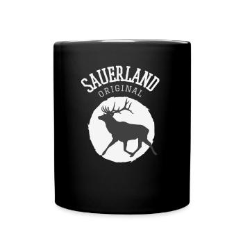 Sauerland Original | Dorfkind Wandern Wintersport - Tasse einfarbig - Schwarz - Vorne