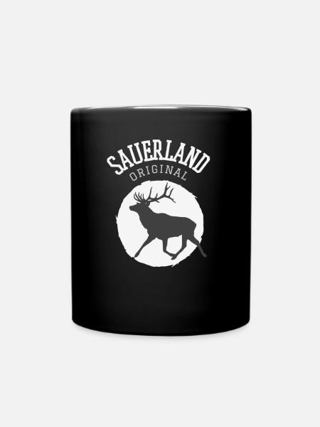 Sauerland Original | Dorfkind Wandern Wintersport - Tasse einfarbig - Schwarz